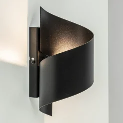 Mat zwarte wandlamp krul G9>Straluma Clearance