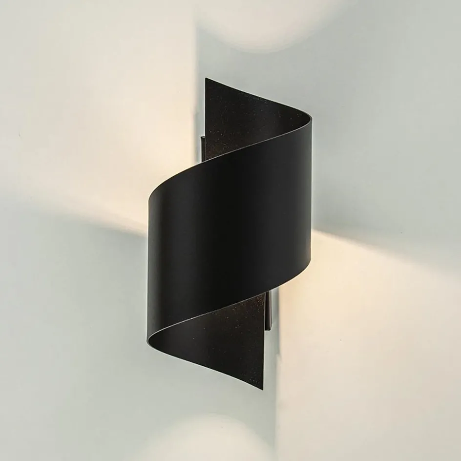 Mat zwarte wandlamp krul G9>Straluma Clearance