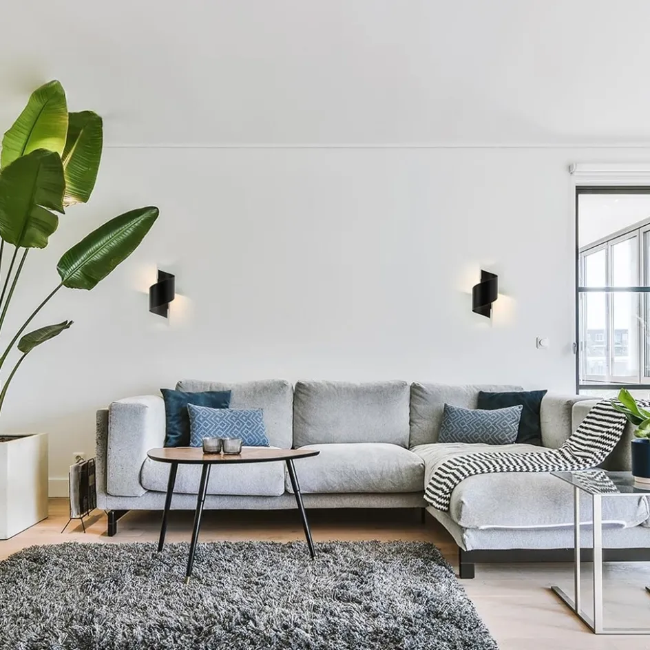 Mat zwarte wandlamp krul G9>Straluma Clearance