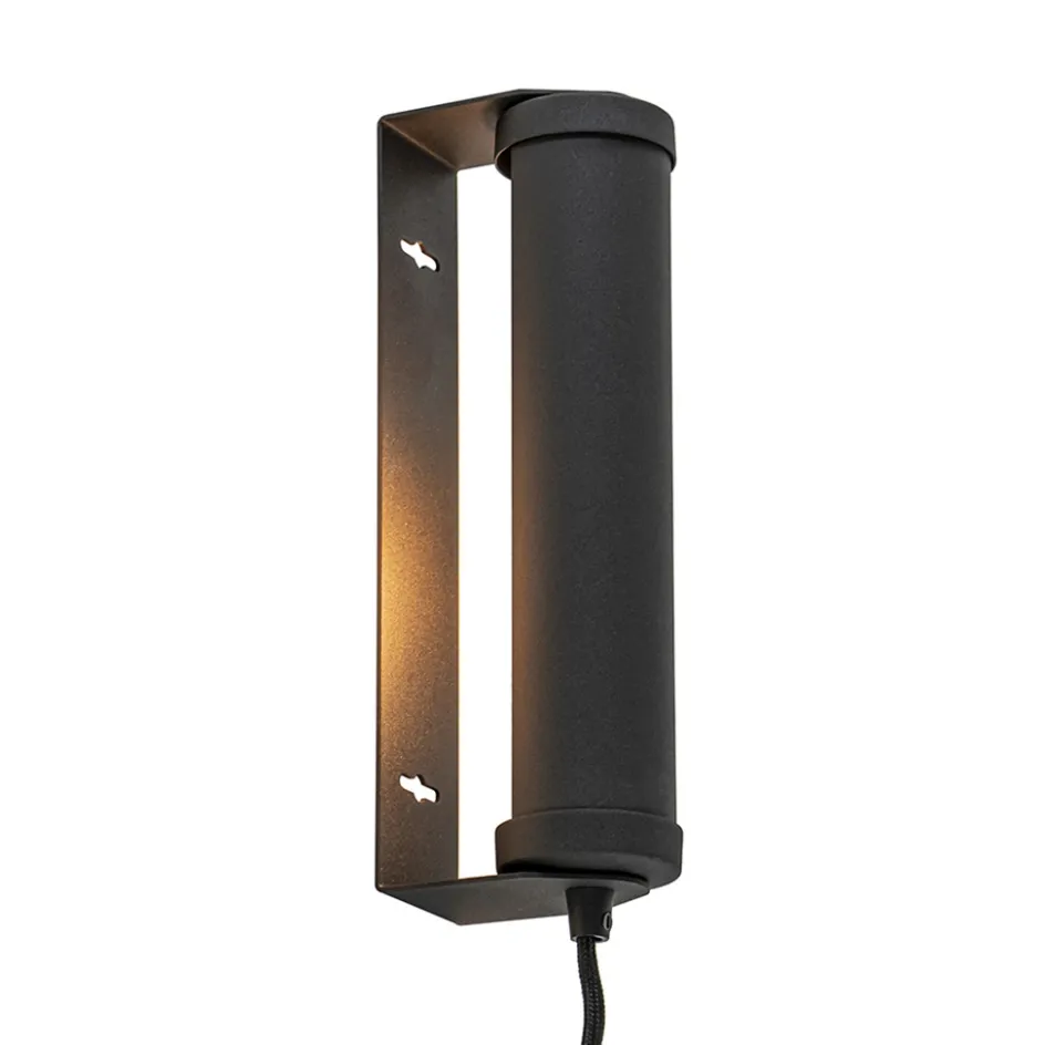 Mat zwarte wandlamp met snoer>Straluma Best