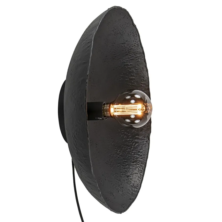 Mat zwarte wandlamp Neva inclusief snoer>Straluma