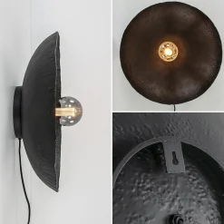 Mat zwarte wandlamp Neva inclusief snoer><noscript><img width=