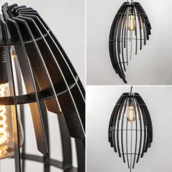 Metalen hanglamp mat zwart metaal><noscript><img width=