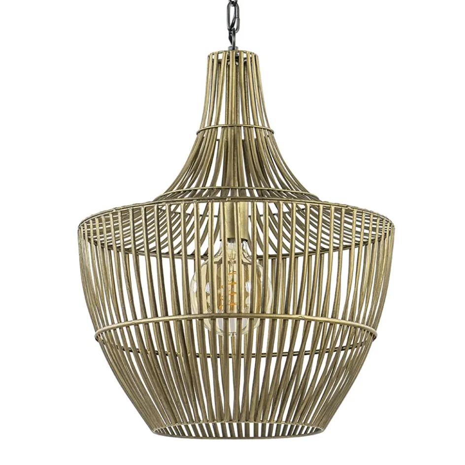 Metalen hanglamp Stella antiek brons met zwart>Straluma Discount