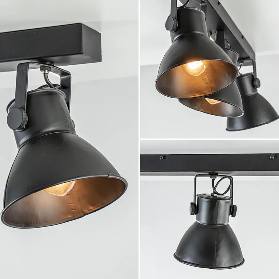 Metalen 3-lichts plafondlamp ELiano mat zwart>Straluma Hot