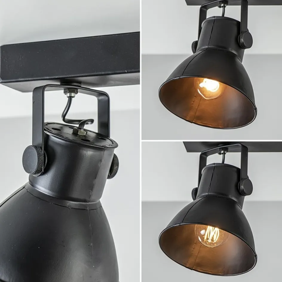 Metalen 3-lichts plafondlamp ELiano mat zwart>Straluma Hot