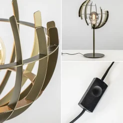 Metalen tafellamp Terra met oud messing afwerking><noscript><img width=