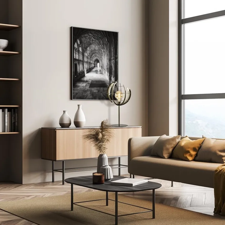 Metalen tafellamp Terra met oud messing afwerking>Straluma Sale