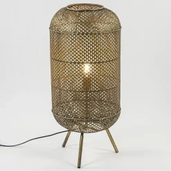 Metalen vloerlamp Oosterse lantaarn goud>Straluma Sale