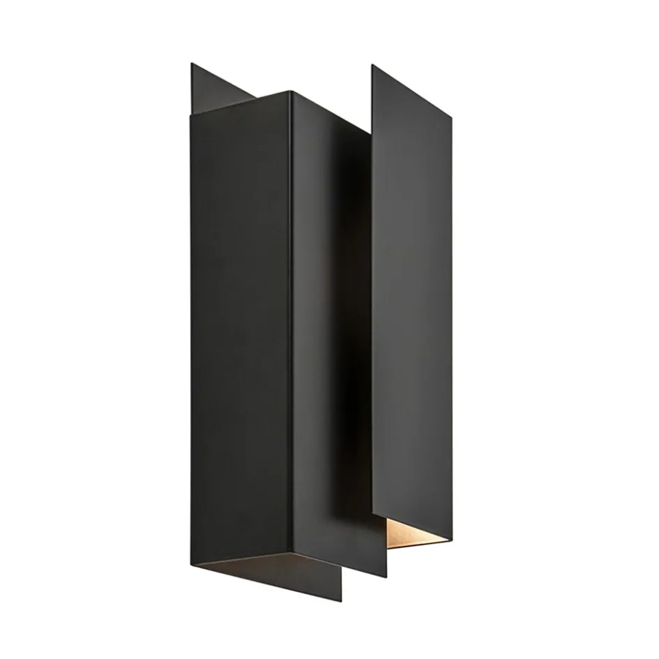 Metalen wandlamp zwart met overlap>Straluma New