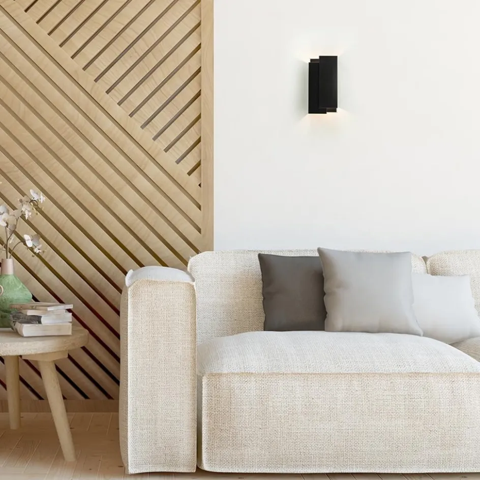 Metalen wandlamp zwart met overlap>Straluma New