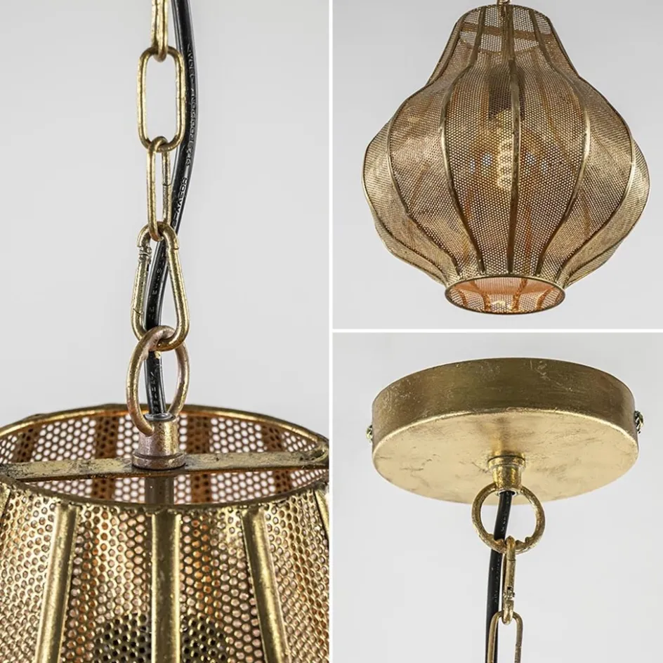 Micha grote goud hanglamp oosters landelijk Light & Living>Straluma Hot