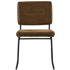 Micro lederen eetkamerstoel camel met zwart frame>Straluma Online