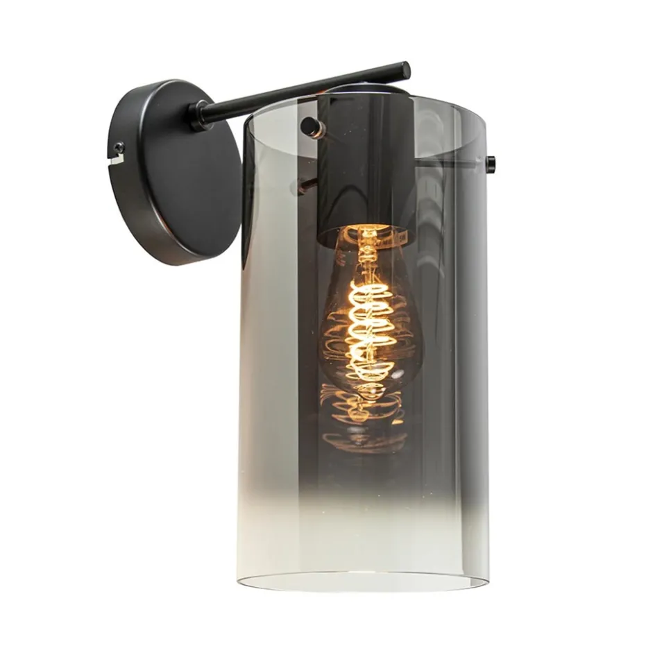Modern klassieke wandlamp cilinder met smoke glas>Straluma Hot