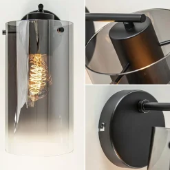Modern klassieke wandlamp cilinder met smoke glas><noscript><img width=