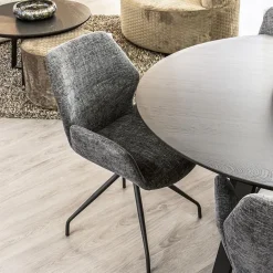 Moderne armstoel donker grijs draaibaar met return-system><noscript><img width=