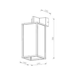 Moderne buitenlamp rechthoek zwart met goud IP54><noscript><img width=