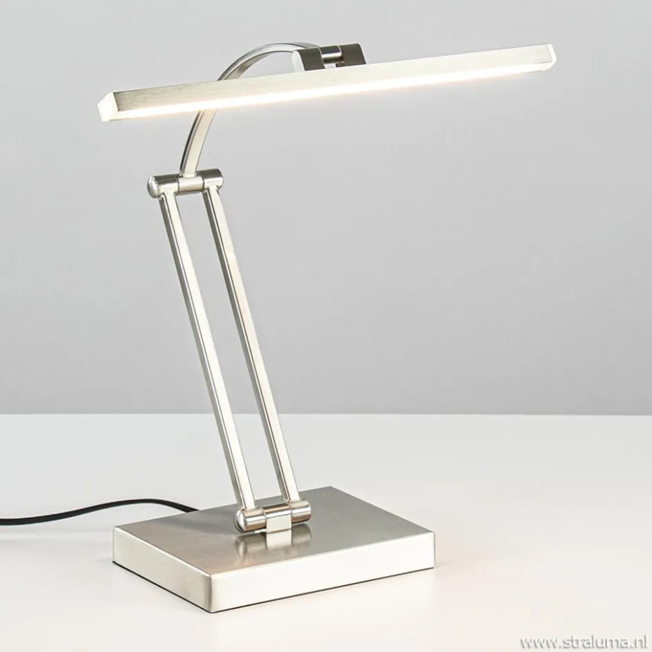 Moderne bureaulamp nikkel met geïntegreerd LED>Straluma Online
