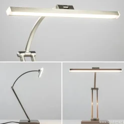 Moderne bureaulamp nikkel met geïntegreerd LED><noscript><img width=