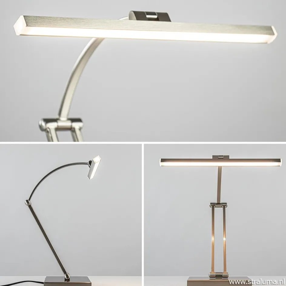 Moderne bureaulamp nikkel met geïntegreerd LED>Straluma Online