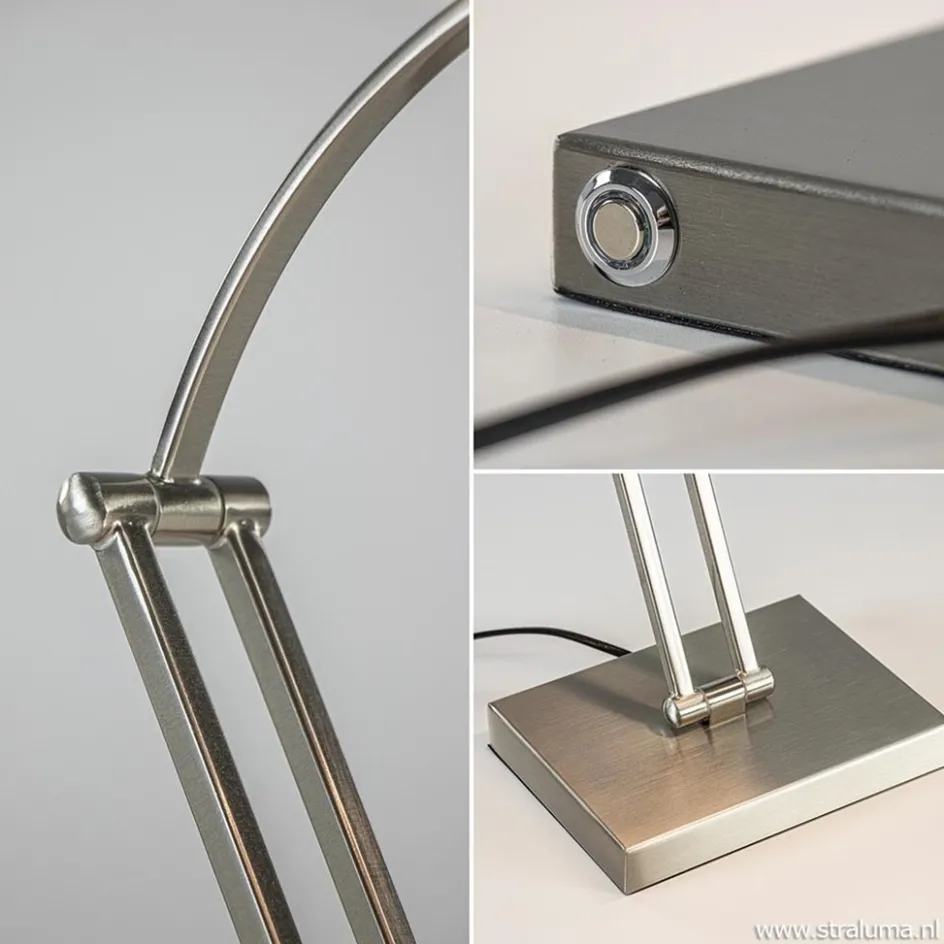 Moderne bureaulamp nikkel met geïntegreerd LED>Straluma Online