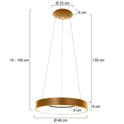 Moderne design LED hanglamp ring goud><noscript><img width=