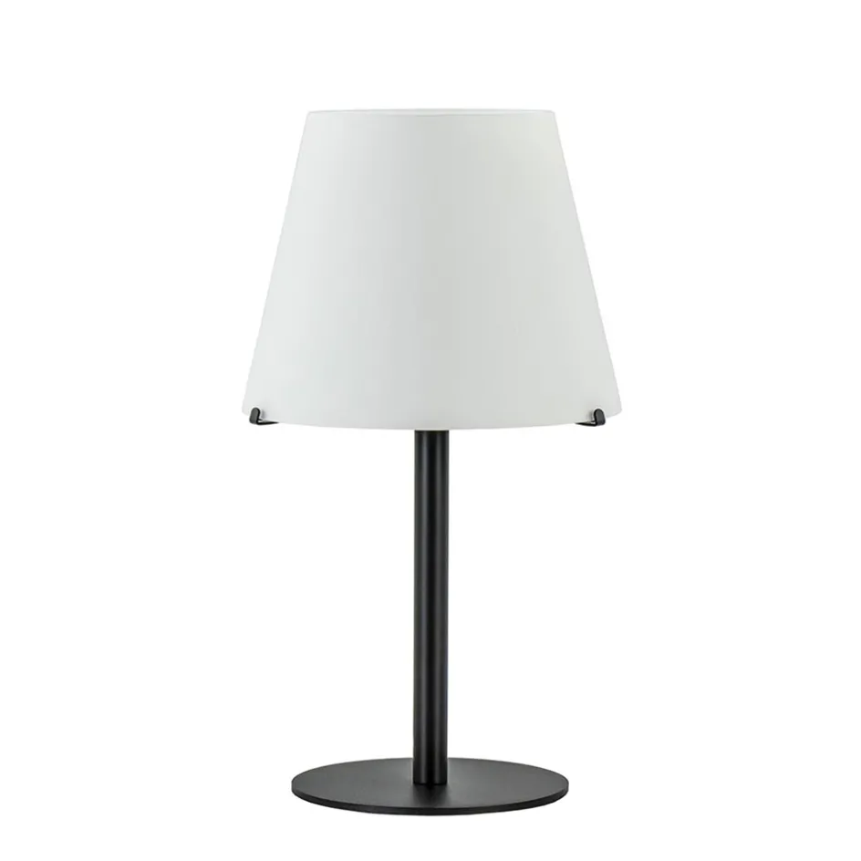 Moderne design tafellamp zwart met witte glazen kap>Straluma Hot