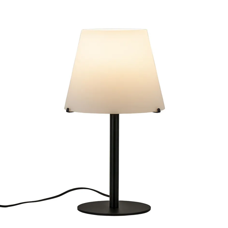 Moderne design tafellamp zwart met witte glazen kap>Straluma Hot