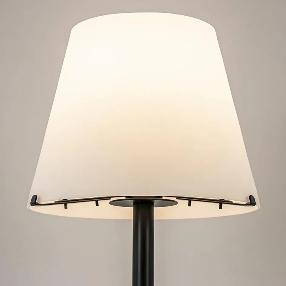 Moderne design tafellamp zwart met witte glazen kap>Straluma Hot