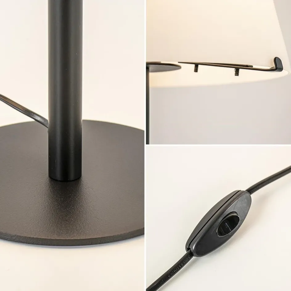 Moderne design tafellamp zwart met witte glazen kap>Straluma Hot