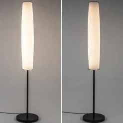 Moderne design vloerlamp zwart met opaal glas dim to warm>Straluma Clearance