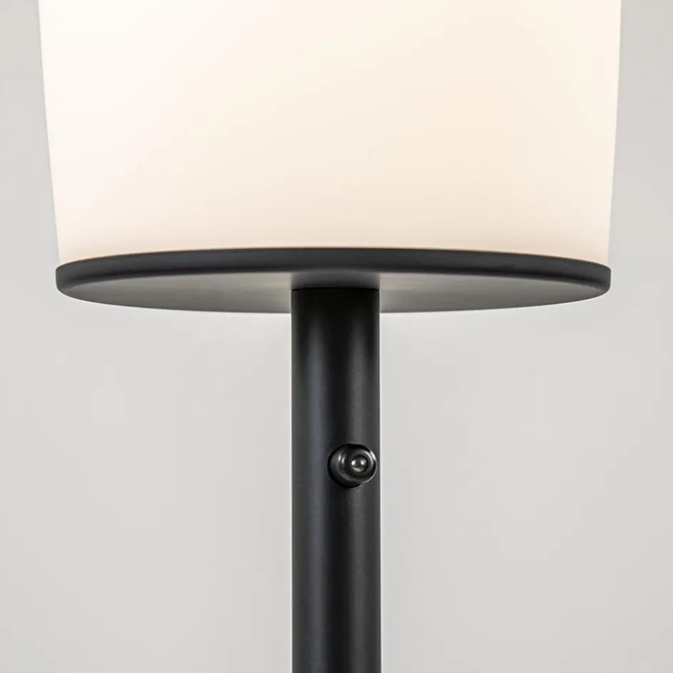Moderne design vloerlamp zwart met opaal glas dim to warm>Straluma Clearance