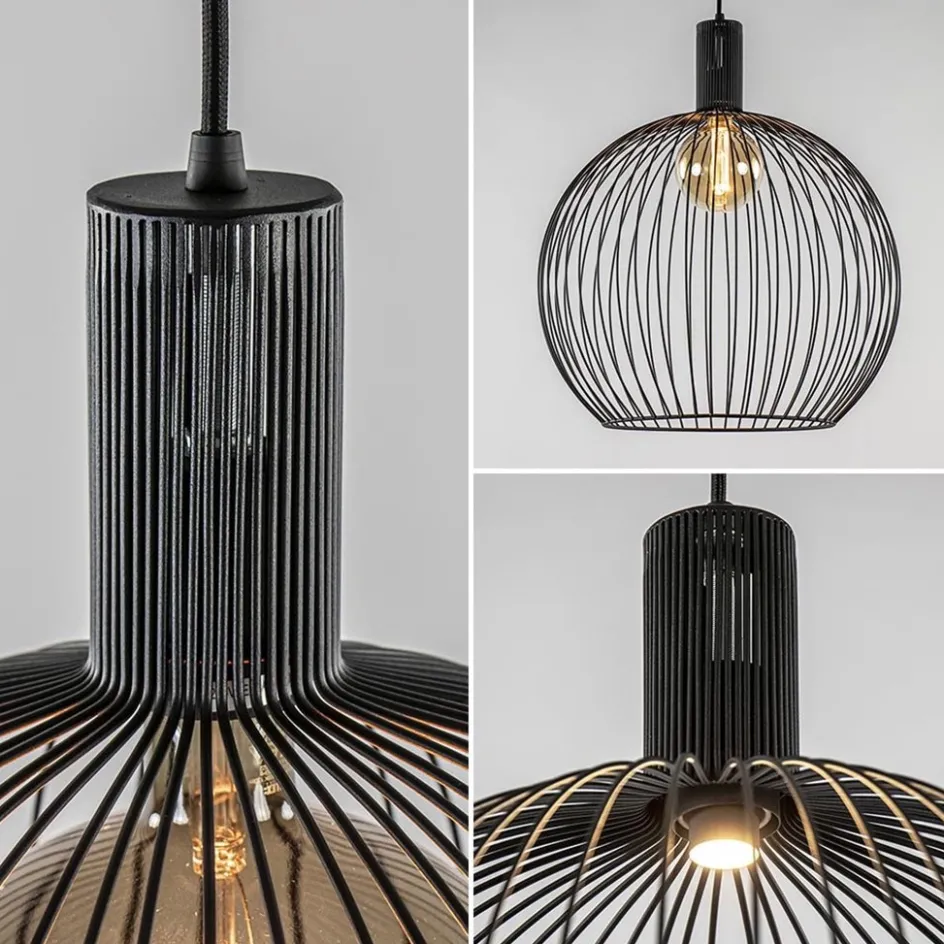 Moderne draad hanglamp mat zwart 50 cm>Straluma Best