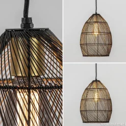 Moderne draad hanglamp Meya zwart met goud></noscript>Straluma Best