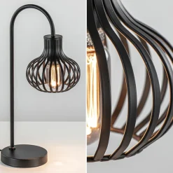 Moderne draad tafellamp onion mat zwart>Straluma