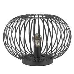 Moderne draad tafellamp rond mat zwart>Straluma New