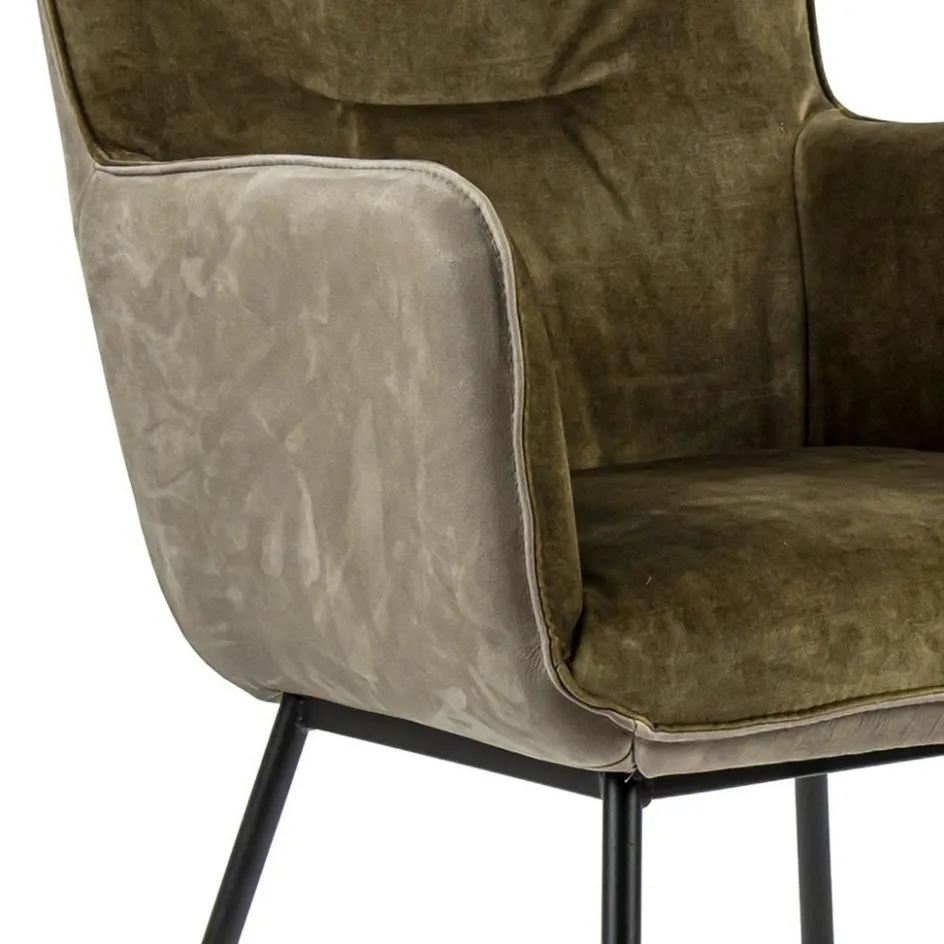 Moderne eetkamerstoel leder met stoffen zitting>Straluma Discount