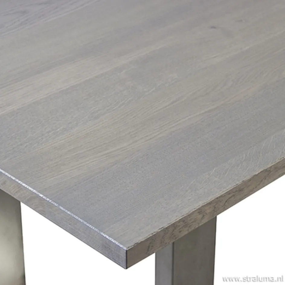 Moderne eettafel vergrijsd eiken 200x100>Straluma New