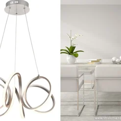 Moderne hanglamp krul staal incl LED><noscript><img width=