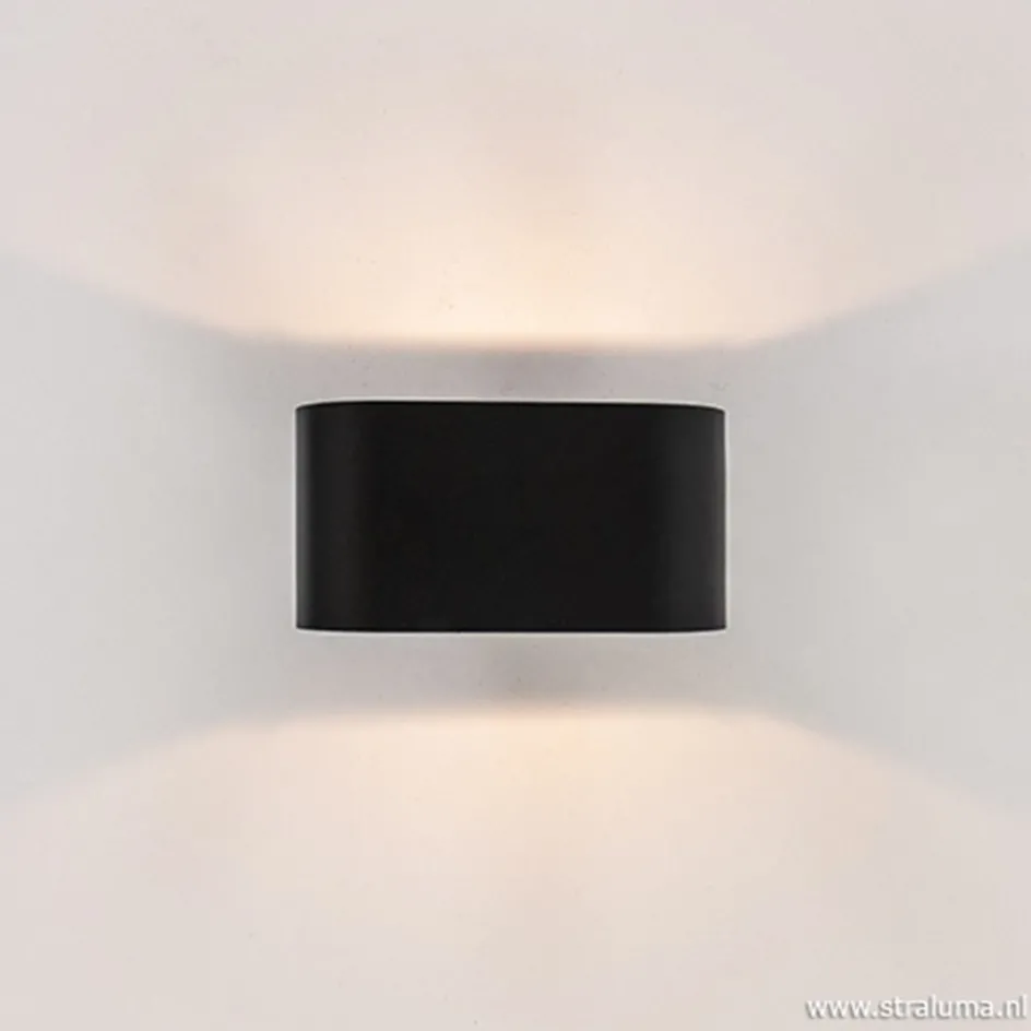 Moderne kleine wandlamp ovaal zwart>Straluma Clearance