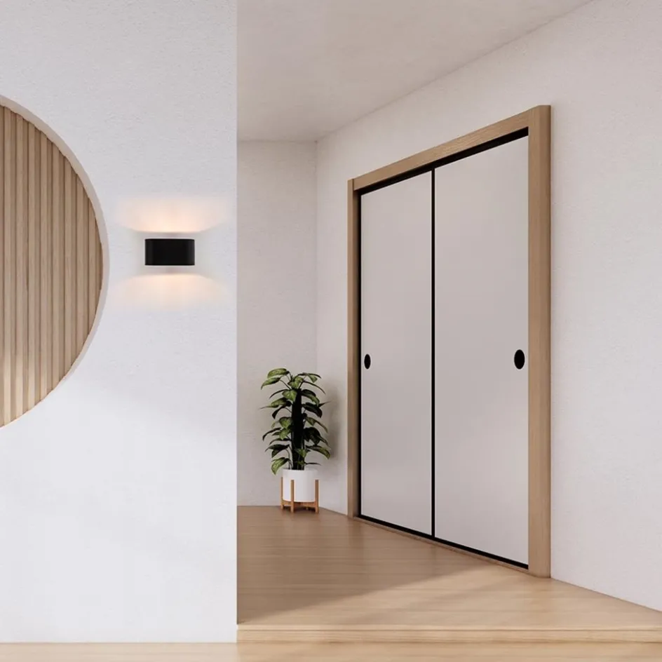 Moderne kleine wandlamp ovaal zwart>Straluma Clearance