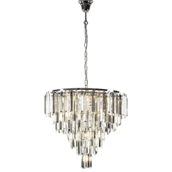 Moderne kroonluchter chroom met helder en smoke glas>Straluma Best