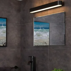 Moderne LED badkamer wandlamp zwart 60 cm><noscript><img width=