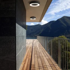 Moderne LED buitenlamp plafond/wand antraciet><noscript><img width=