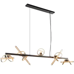 Moderne LED design hanglamp zwart met goud>Straluma