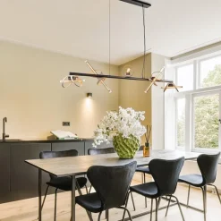 Moderne LED design hanglamp zwart met goud><noscript><img width=