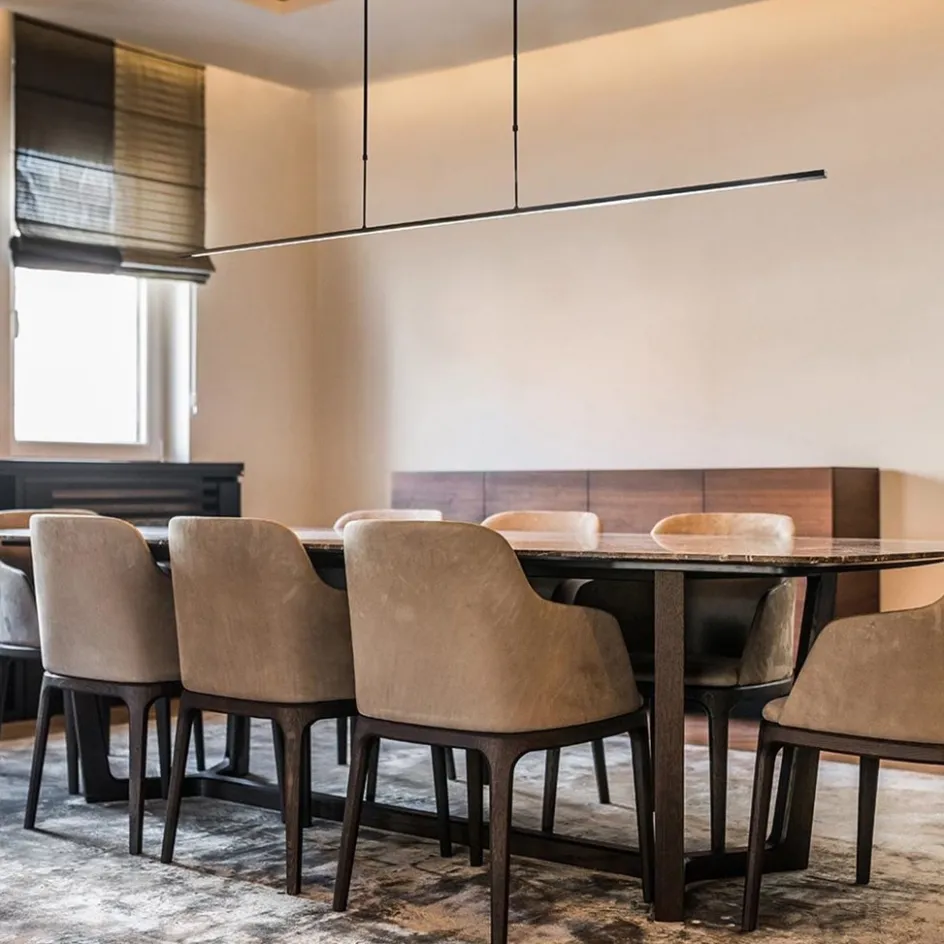 Moderne LED design hanglamp balk 200 cm zwart>Straluma