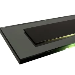 Moderne LED hanglamp balk mat zwart met smoke glas><noscript><img width=