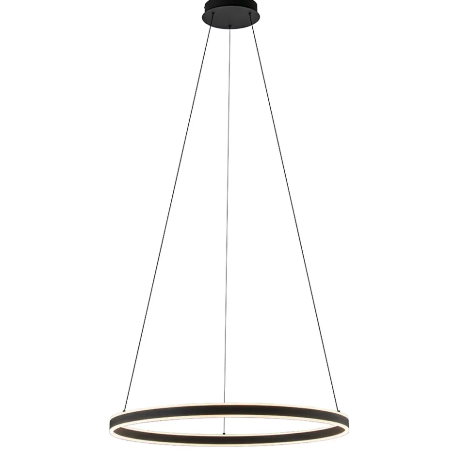 Moderne LED hanglamp zwarte ring 80 cm>Straluma Best