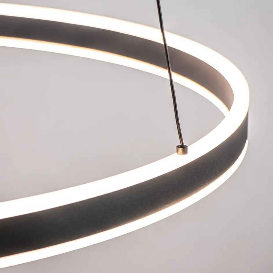 Moderne LED hanglamp zwarte ring 80 cm>Straluma Best